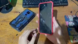 Case Infinix Hot 9 Casing Armor Belt Clip Kick Standing Cover Hardcase Robot