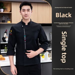 plus Size Chef Work Uniform Long Sleeve Kitchen Garment for Restaurant And Hotel Polyester Fiber Autumn Season Mens Workwear