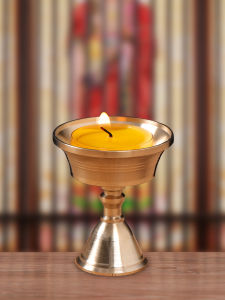 Bronze Candle Holder Pure Copper Oil Lamp Stand Small Table Lamp Brass Candlestick Home Use Wax Candle Yellow Bronze Candle Holder