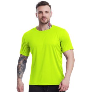 Luoke Large size loose fit sportswear mens mesh breathable short sleeved outdoor sweating basketball training T-shirt
