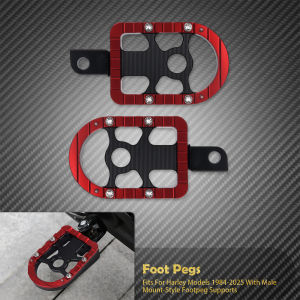 Mactions | Motorcycle Footpegs Rear Passenger Footrest Pedal For Harley Sportster XL 883 1200 Touring Softail Dyna Electra Glide Low Rider