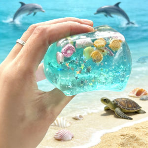 Super Soft Transparent Star Squeeze Toy Ocean Sensory Anti-Stress Squishy Maltose Cubes Fidget Gifts for Friends Christmas Gift
