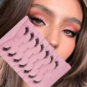 7 Pairs Of Fine Cat Eye False Eyelashes With Transparent Band  Soft Fluffy Half Eyelashes  Perfect Curl Natural Effect