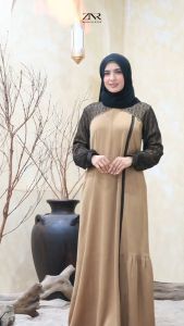 Gamis Wanita Dress Lebaran terbaru Mewah Silk Aghnia Series by ZNR Muslimah