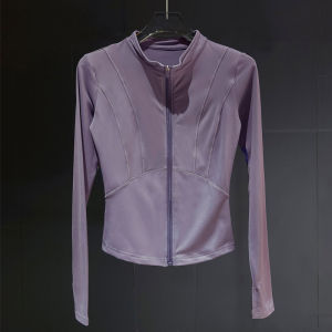 เสื้อคลุมโยคะแขนยาวทรงเข้ารูปสำหรับผู้หญิง แห้งเร็ว ระบายอากาศได้ดี ดูดซับเหงื่อ โพลีเอสเตอร์ เสื้อคลุมโยคะสีดำ