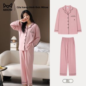 Bộ đồ ngủ đôi MiiOW làm bằng vải cotton dài tay thoải mái