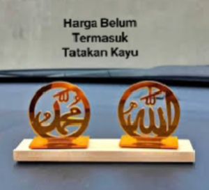 Hiasan dashboard mobil Allah Muhammad bahan akrilik mirror