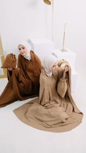 Mukena Dewasa Polos Bahan Crinkle Airflow Ukuran MLXLXXL Jumbo Terpopuler