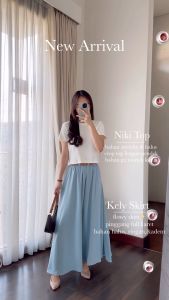 MAJA kely skirt flare skirt elastic waist: Bahan Nyaman & Desain Kenyamanan