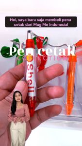 Pulpen Plastik Promosi Insert Paper Cetak Custom / pen cabe pena pencet tali ballpoint Request souvenir kado