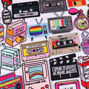 Hoạt Hình Băng Truyền Hình Miếng Dán Thêu Sắt Trên Miếng Dán Cho Quần Áo DIY Chai Miếng Dán Với Keo Nhiệt Dán Thân Thiện Với Môi Trường 3D Handmade