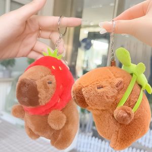 Cartoon Capybara Pendant Plush Toy Doll Bag Hanging Ornament Cute Kapila Keychain Doll Desktop Doll Ornament