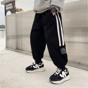 Mùa Xuân Dành Cho Bé Trai Mùa Thu Thể Thao Quần Thoải Mái Cao Vòng Eo Cotton Vải Bông Polyester Phối Dài Quần Tây Dành Cho Trẻ 2-14 Tuổi