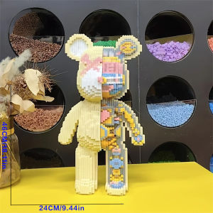 8248 Piece Cute Mechanical Bear Building Blocks Set - Mixed Colors Durable Plastics Home Desk Decoration