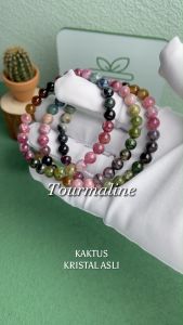 KAKTUS Kristal Asli Watermelon Tourmaline Crystal Bracelet For Broken Heart