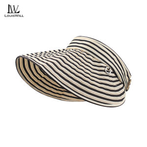 LouisWill Fashion Sun Cap Foldable Empty Top Hat Casual Sun Hats Portable Beach Cap Large Brim Cap Sun Protection Cap UV Protection Hats With Windproof Rope for Outdoor Travel