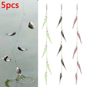 Cluster Soft Lure 5 Bars Fishing Bait Wobbler Fork Tail Metal Sea Bass Lure Fishing Accessories