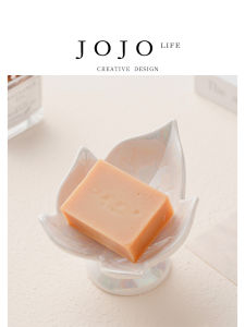 JOJOS L. PD.Inta. Maple Leaf Ceramic Soap Dish Draining Soap Holder European Style Fresh Trend for Everyone Bathroom Decor
