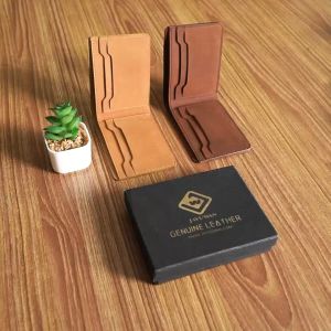 Dompet Kulit Sapi Vintage Crazy Horse Super Slim Desain Terbaru Bifold