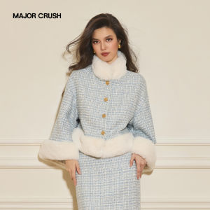 Elegant Lady French Style Suit Dress Blue