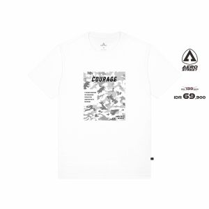 Aerostreet T Shirt Courage Putih Kaos T-Shirt Tshirt ABCAA