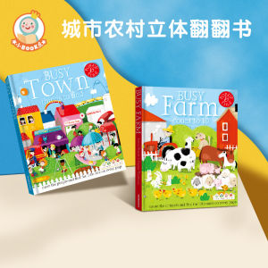 Kidshouse 2 Books Pop Up Book Busy Town Things to Find Busy Farm Count to Ten 3D Pop Up Book Baby Kids Education Learning Counting HCB