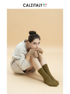 [Dong Life] Calzitaly Alpaca Socks Italian Original Import Warm Floor Socks Pure Color