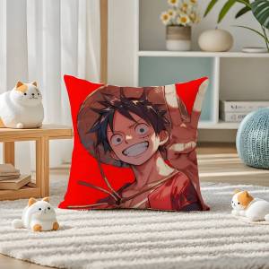 Bandai | One Piece Whitebeard Pirates Anime Plush Pillow Cover Soft Short Plush Cushion Cover For Sofa Bedroom Home Decor Gift Decoration