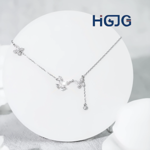 Dây Chuyền Bạc Nữ 925 HGJG Thiết Kế Hình Bướm Nhỏ Đính Đá Phong Cách Nữ Tính Thanh Lịch Dễ Thương