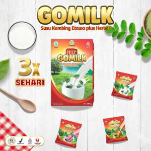 GOMILK SUSU PENGGEMUK BADAN PENAMBAH BERAT BADAN PENAMBAH NAFSU MAKAN SUSU GEMUK SUSU PENGHILANG NYERI SENDI MAAGH ASMA ASAM URAT KOLESTEROL SUSU KAMBING ETAWA HERBAL BPOM