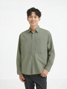 Hotwind | Mens Long Sleeve Utility Style Large Pocket Fashion Shirt New Arrival for 2026 Spring