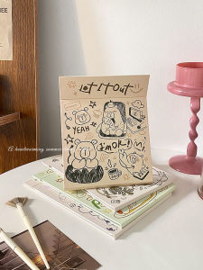 Cute Cartoon Desktop Makeup Mirror Portable Folding Womens Vanity Mirror Standby Student Dormitory Small Paper Mirror