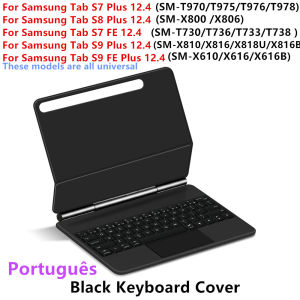 AJIUYU | Magic Keyboard for Samsung Galaxy Tab S7 S8 S9 FE S10 Plus 12.4" for Tab S7+ S8+ S9+ S10+ 12.4 Smart Case Floating Stand Cover
