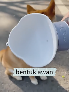 Pet Feeder Portable - Pet Travel Water Bottle Botol Minum/Makan Anjing Kucing - 2 in 1 Pet Travel Water Bottle Botol Minum Anjing Dan Kucing