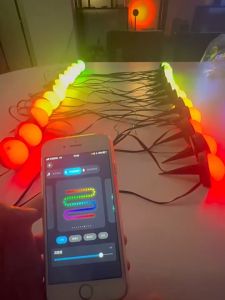 ไฟปักสนาม โคมไฟตกแต่งสนามหญ้า 12ม20หัว ไฟสวน ไฟ LED รีโมท+บลูทูธ APP ไฟกระพริบ ไฟประดับ