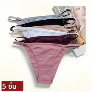 5 ชิ้น/เซ็ตกางเกงผ้าฝ้ายกางเกงผู้หญิงต่ําเอวชุดชั้นในผ้าฝ้ายสีทึบกางเกงนุ่มหญิงเซ็กซี่ชุดชั้นใน S-XL