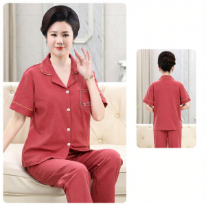 DTHN | Summer Cotton Loose Elderly Womens Sleepwear Set