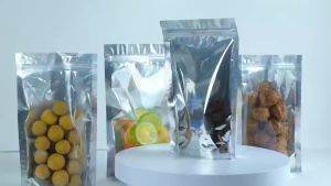 Túi 1 mặt trong mặt bạc đáy đứng (100pcs)Túi bạc đáy đứng đựng thực phẩm cao cấp Túi giấy bạc Túi kẹo Túi trái cây khô