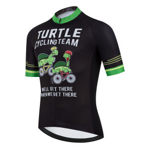Cartoon Pattern Turtle Print Cycling Jersey Adult Mens Short Sleeve Bike Riding Clothing Team Customizable Apparel