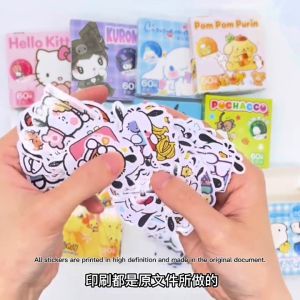TT41 Sanrio series 100pcs sticker collection Reusable & Waterproof stickers cute cartoon sticker students stationery gift craft 可重复使用卡通库洛米贴纸