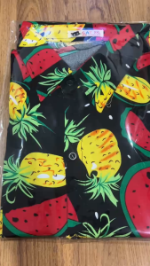 พร้อมส่ง เสื้อสงกรานต์ เสื้อฮาวาย เสื้อ แฟชั่นผู้ชาย เสื้อเชิ๊ตคอปกพับแขนสั้น เสื้อแขนสั้น เสื้อคอปกพับ เสื้อลายดอก ลายแตงโมสับปะรดผ้าสปัน