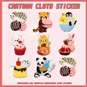 สติ๊กเกอร์ติดผ้าปักลายสัตว์น่ารักสำหรับตกแต่งกระเป๋าเสื้อผ้าและเคสโทรศัพท์มือถือ สติ๊กเกอร์ติดผ้าอิสระสำหรับตกแต่งอุปกรณ์ DIY