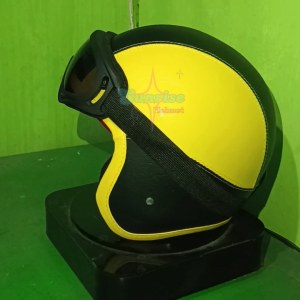 HELM ANAK PORORO PST POLOS FULL KULIT USIA 2-7 TAHUN FREE KACAMATA SKY