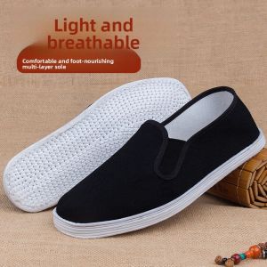 JIFANPAUL | Multi-layered Cattle Rubber Sole Handmade Soft Sole Breathable Slip-on Canvas Shoes