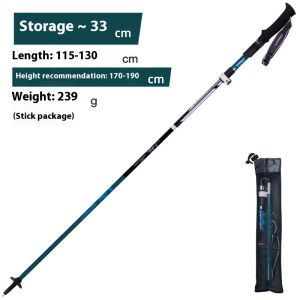 Trekking Poles Shock Absorption Foldable Ultralight Hiking Pole Suitable For Outdoor Camping Mountaineering Backpacking And Trip