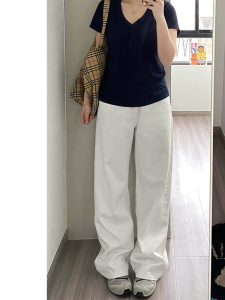 QIANCHANGNAAI | High Waisted Loose Wide Leg Jeans for Pear-shaped Body