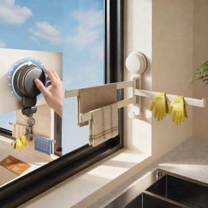 FANSANG | Wall-mounted Dish Drying Rack Multi-rod Rotatable