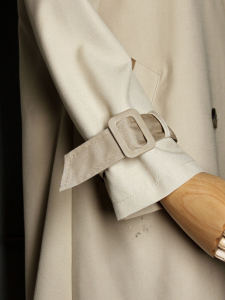 Tan Cloth Button Cuff Tie Decorative Sleeve Accessory for Coat And Windbreaker Adjustable Wrist Strap Fashionable Miscellaneous