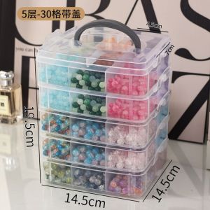 Beaded Handicraft DIY Material Glass Bead Storage Box Multi-Layer Transparent Grid Cosmetic Contact Lenses Bracelet Ornament Dustproof