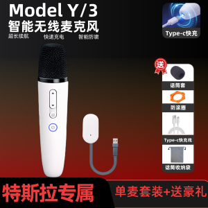Wireless Microphone for Tesla Model Y And Model 3 Car Dedicated KTV Singing Microphone Handheld No Speaker Intelligent Not Supported